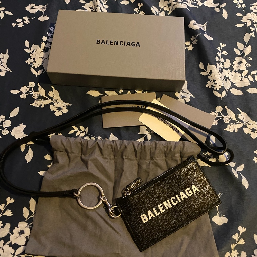 NWOT Authentic Balenciaga Calfskin Logo/Card Holder - Picture 5 of 5